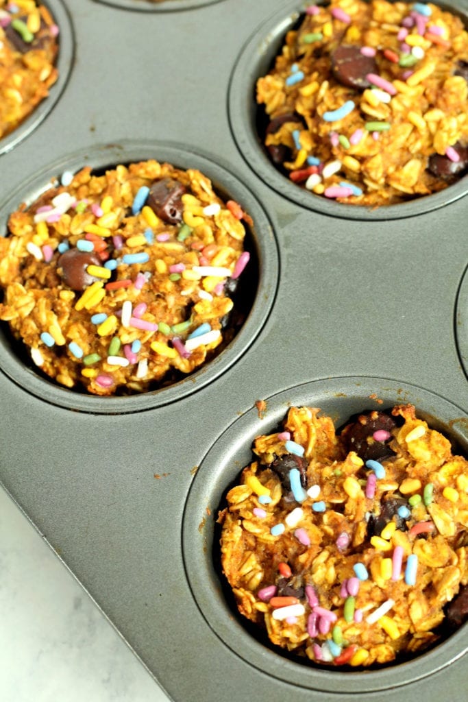 pumpkin muffins with sprinkles